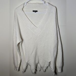 Women's Racheal Angora Hair Blend Fringe Sweater, Size Medium